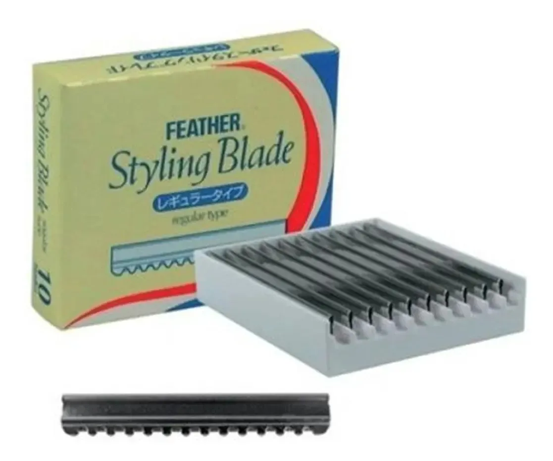 20 Lâminas Feather Para Navalhete De Desfiar Cabelo