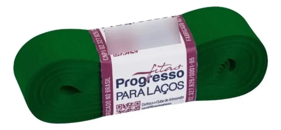 Fita Gorgurão Progresso No5 22mm 10m Para Armarinho Verde Bandeira 217 Lisa