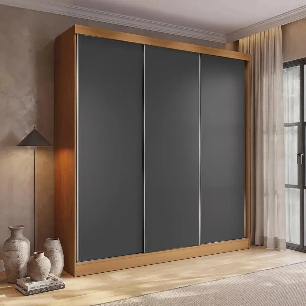 Guarda Roupas Casal 3 Portas 3 Gavetas Kappesberg 208cm Tapajós/branco