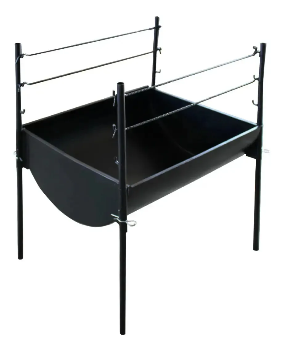 Churrasqueira Carvão Móvel Ideal Para Praia Camping E Lazer Preto
