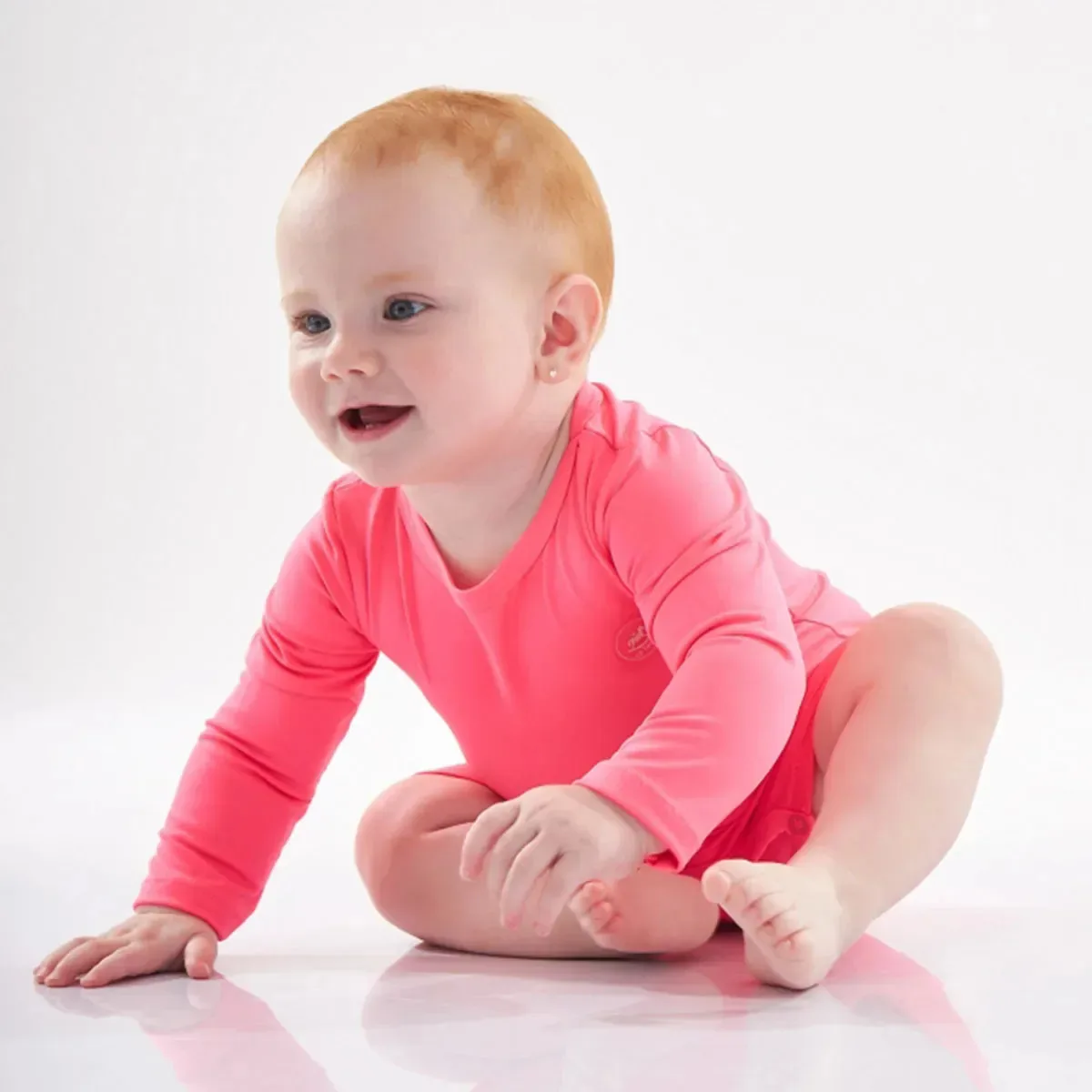 Macaquinho Praia Infantil Proteção Uv Pink Flúor Up Baby Tamanho 2