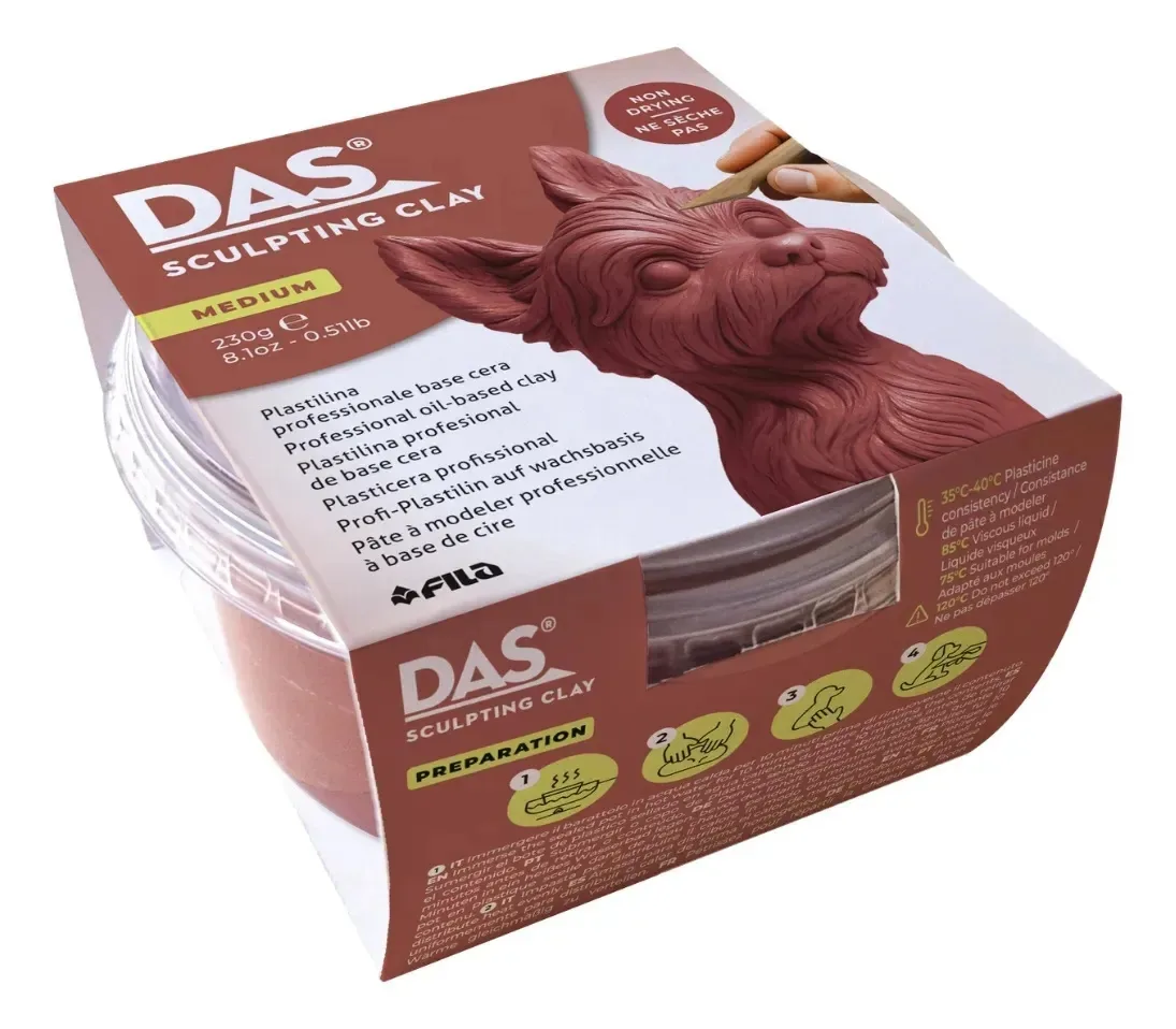 Massa para Modelar Sculpting Oil Clay Medium 230g DAS Terracota