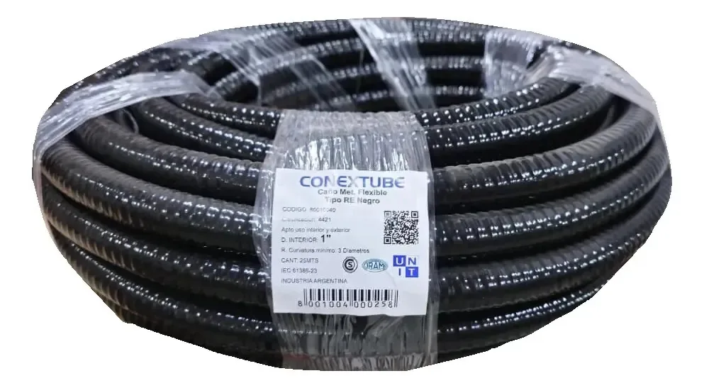 Tubo de aço preto flexível 1 rolo de tubo de conexão X 25mts