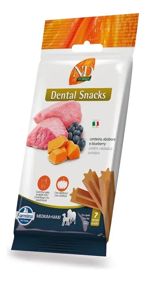 Petisco Dental Farmina N&D Pumpkin Cordeiro Blueberry 100g