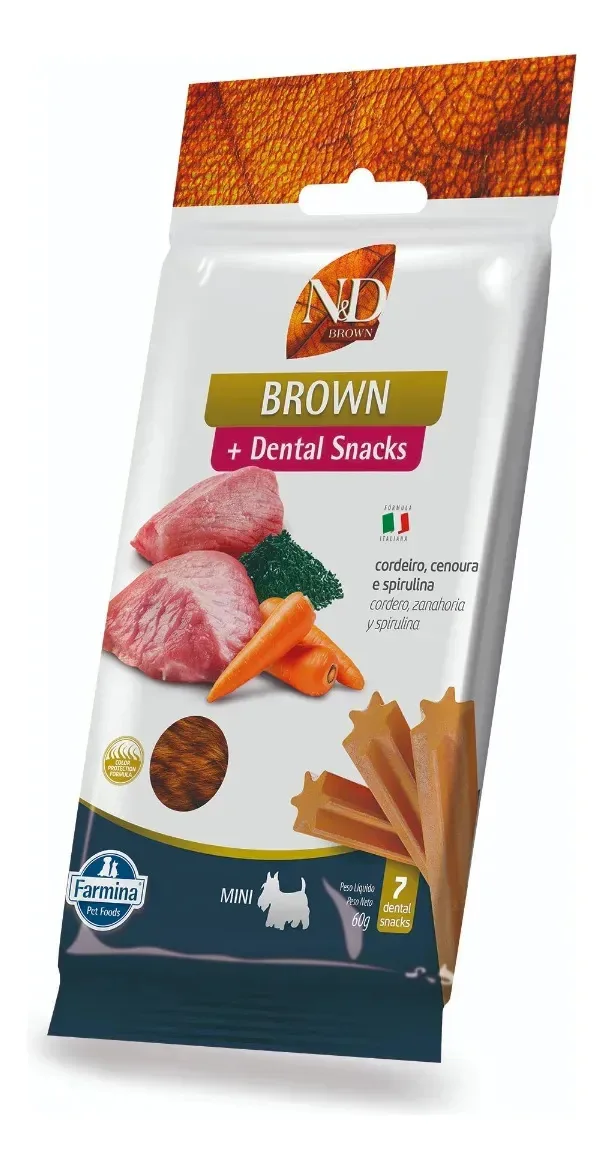 Petisco Dental N&d Cordeiro Cenoura Spirulina 60g Cão