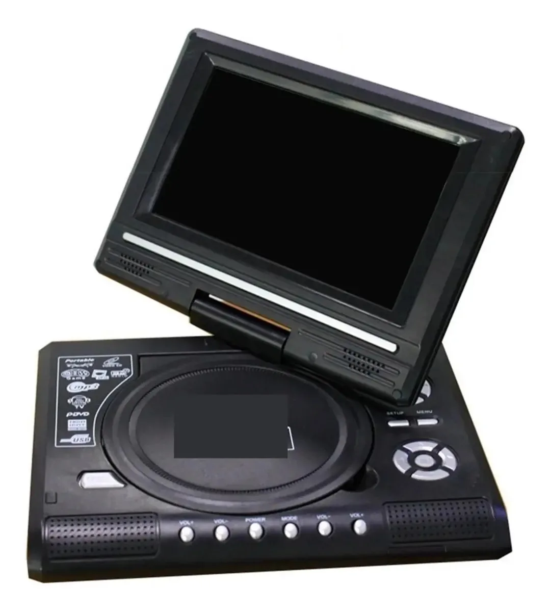 TV de 7,8 polegadas, reprodutor portátil de Hd DVD, Vcd, Mp3, Hd Dvd, reprodutor USB Rca, cabo portátil, conjunto de cabos, tela LCD com rotação 16:9