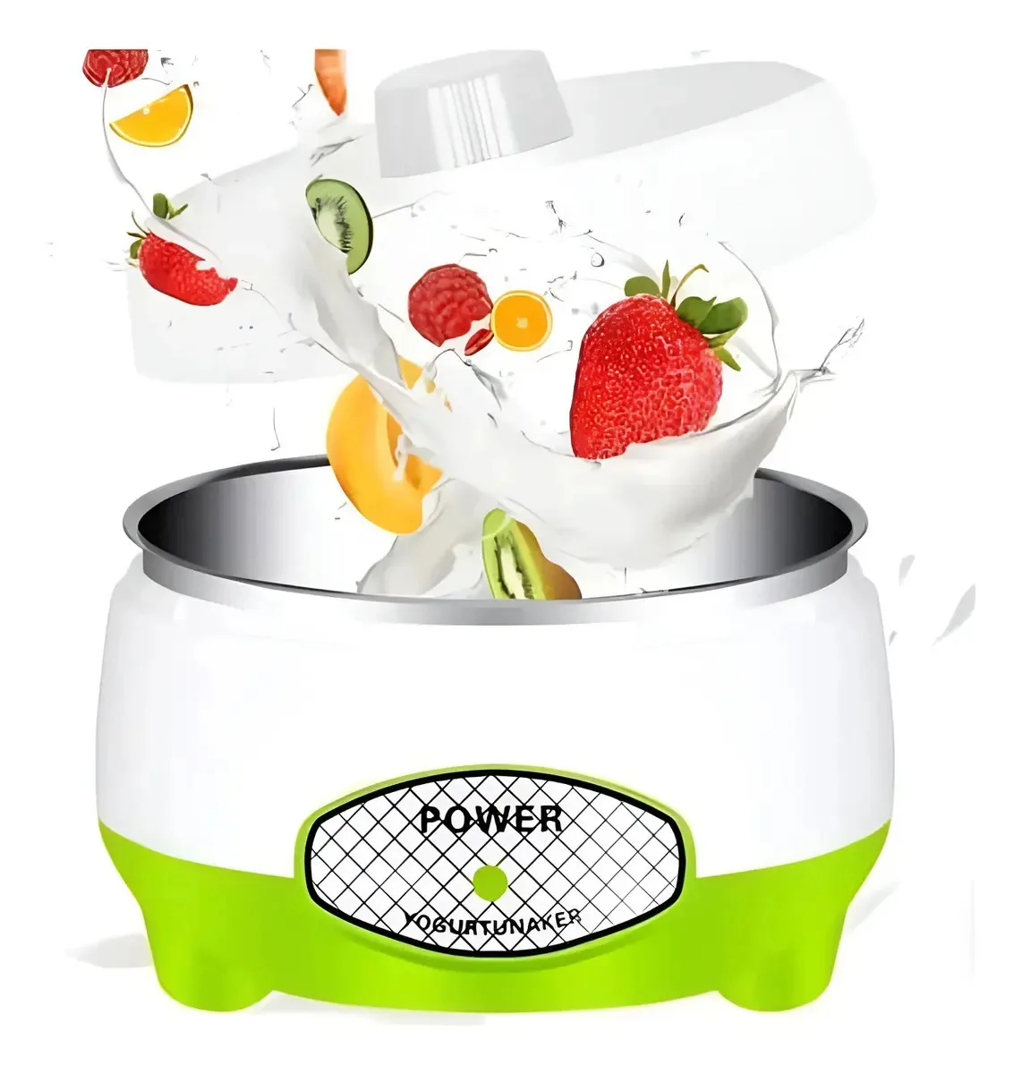 Mini máquina elétrica de preparação de iogurte com leite, cor verde, 15w