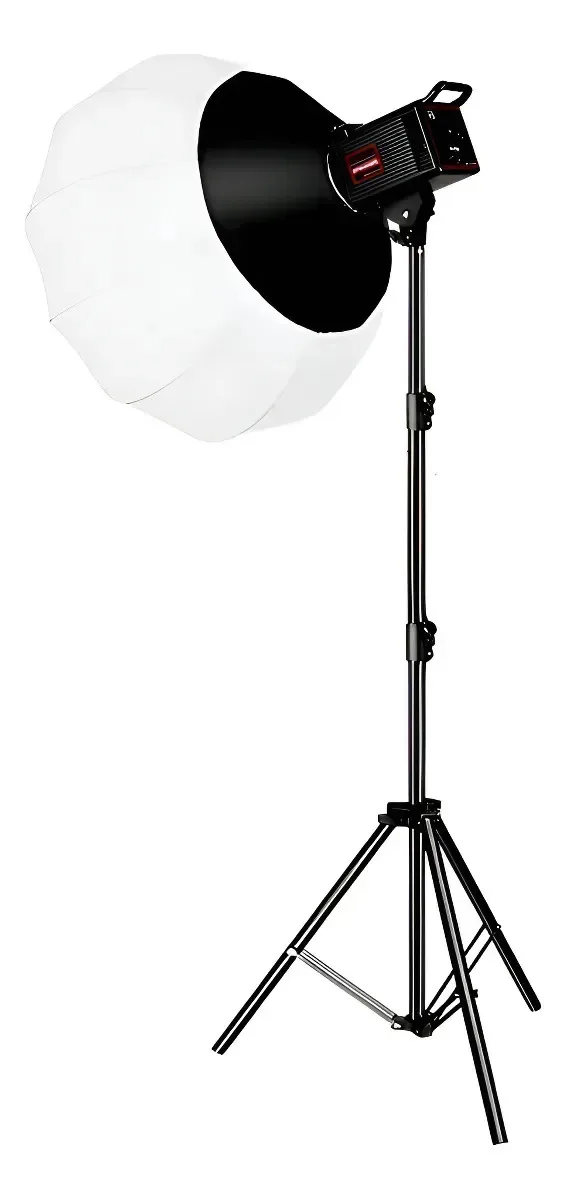 Luz profissional de estúdio fotográfico de 65 cm, streaming, branco quente, preto