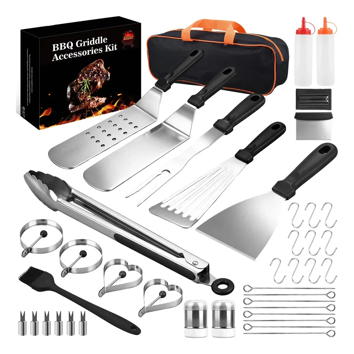 Kit de acessórios e utensílios para churrasco de carne assada de 41 peças