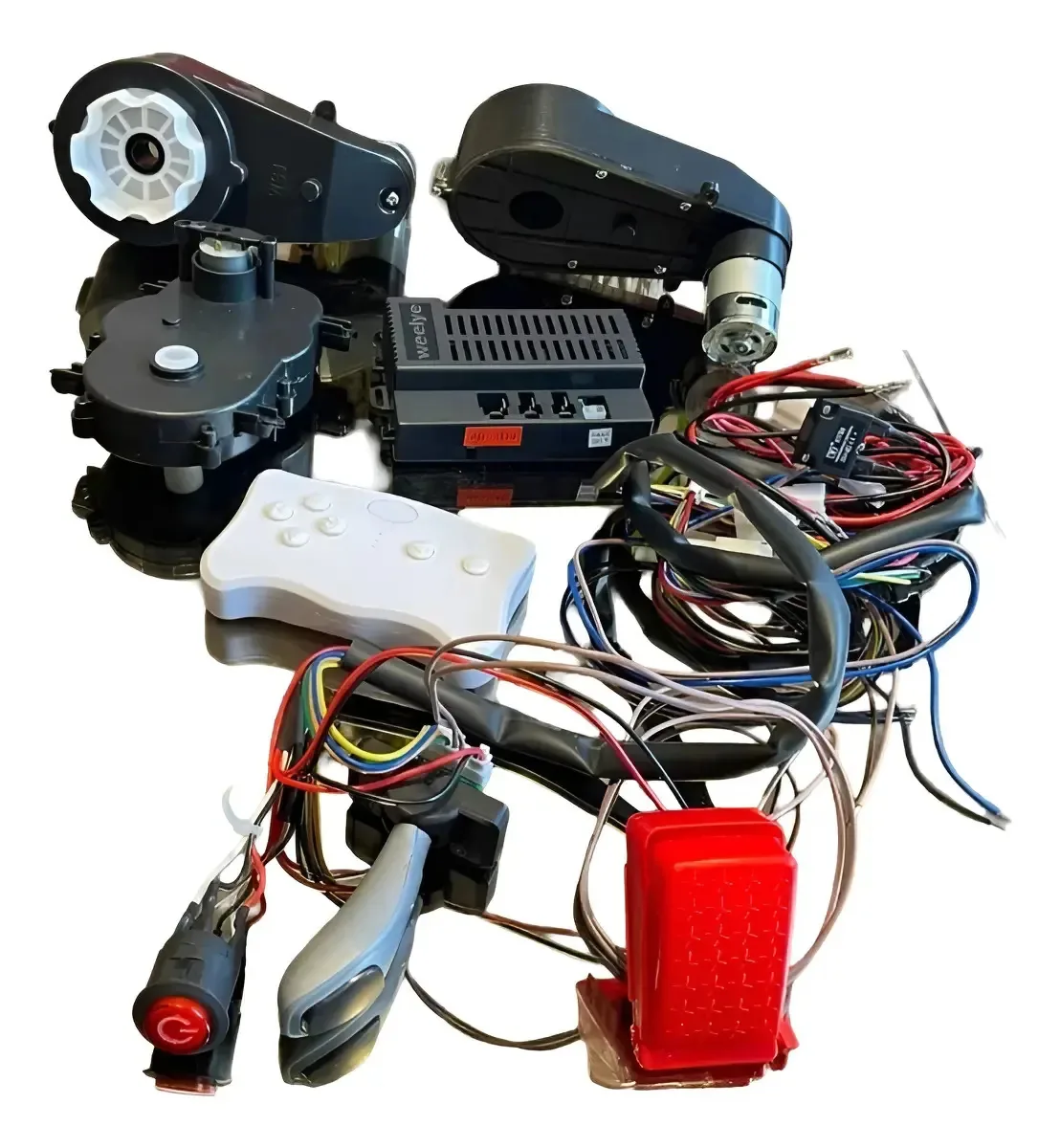 Kit Controle Wireles,receptor E Redutores Carro Infantil 12v Preto