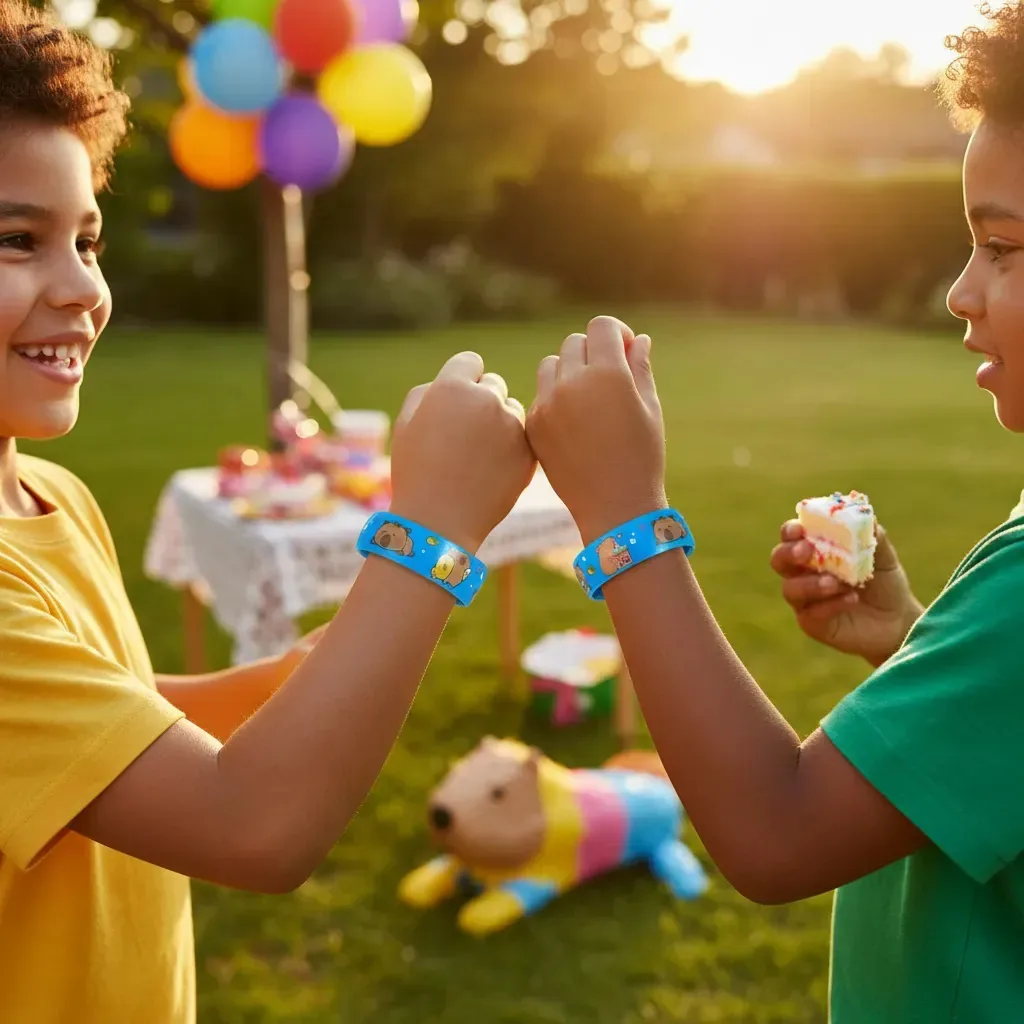 20 pulseiras mágicas infantis para lembrança Piñata Capibara Capibara