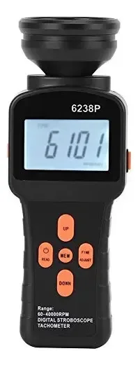 Estroboscópio digital portátil 6238p, tacômetro de flash, grande medidor de revolução LCD com tela LCD grande com luz de fundo