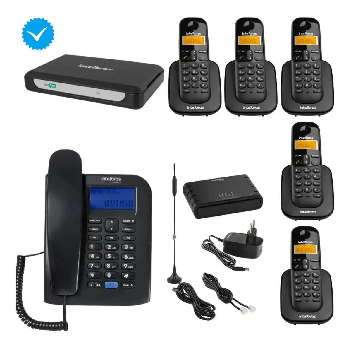 Minicom Intelbras 6 Ramais E Entrada Chip 3g Combo