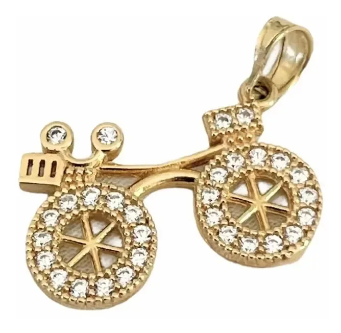 Pingente em forma de bicicleta em ouro 10k em ouro 10k