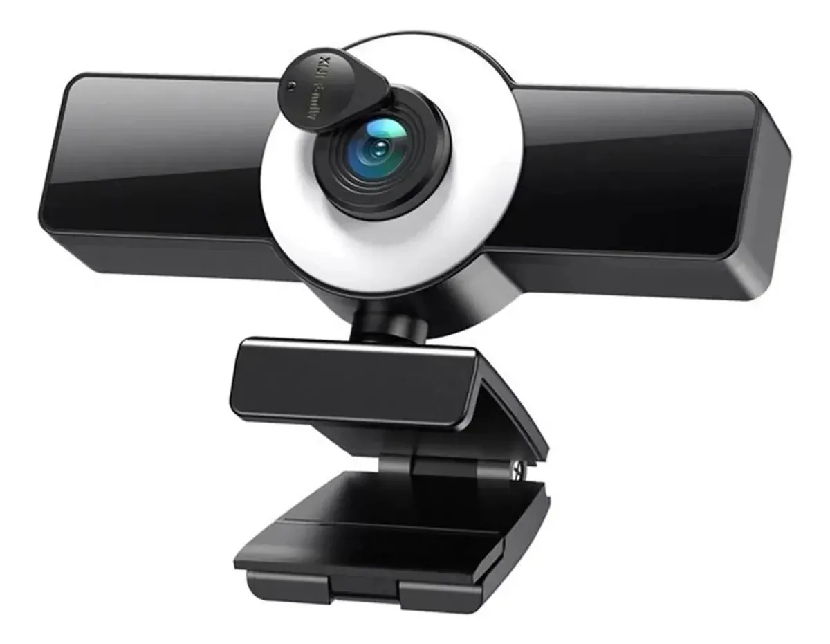 Webcam Bns7fapq, Webcam 4K/8K, Foco Automático, com Microfone, USB, LED, Luz de Preenchimento, Mini Webcam para Videoconferência, Acessórios para PC para Jogos e Gravação de Chamadas de Vídeo...