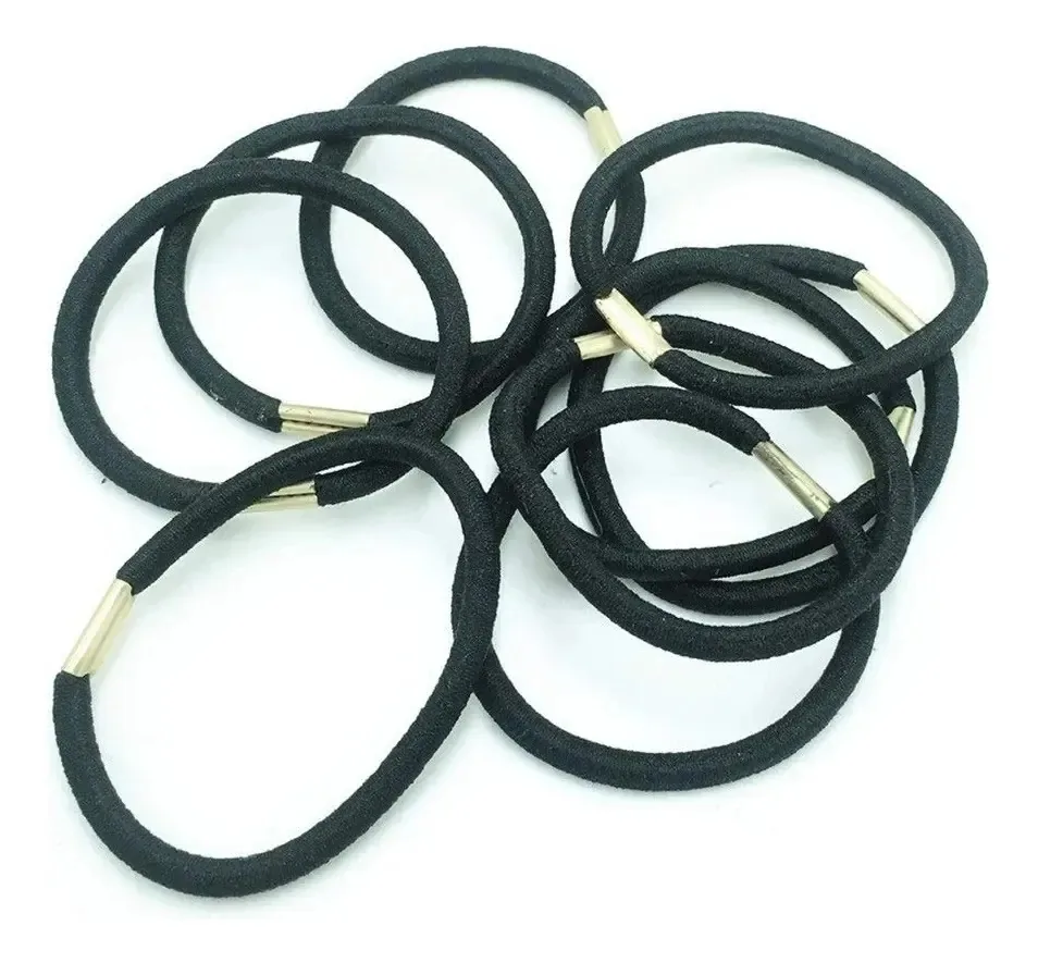 Acessórios de corda de cabelo Hlwj Sunken de 6 peças, trança elástica de cabelo, borracha preta para meninas, ferramentas de cabeleireiro