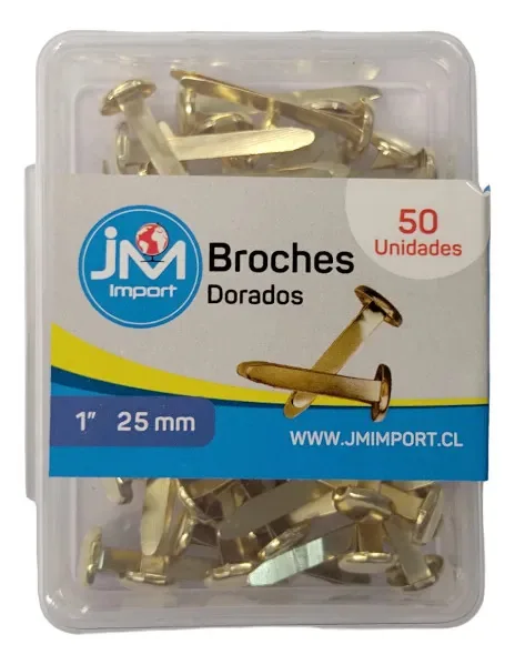 Broches de ouro 1 50 unidades de 25 mm, Jm. Dourado
