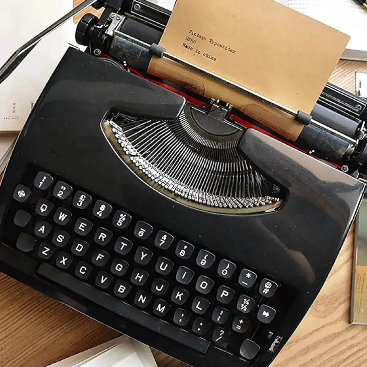 Máquina de escrever manual portátil tradicional Ysfhyan, máquina de escrever vintage para um fluxo nostálgico, processador de texto clássico, perfeito para escritores criativos