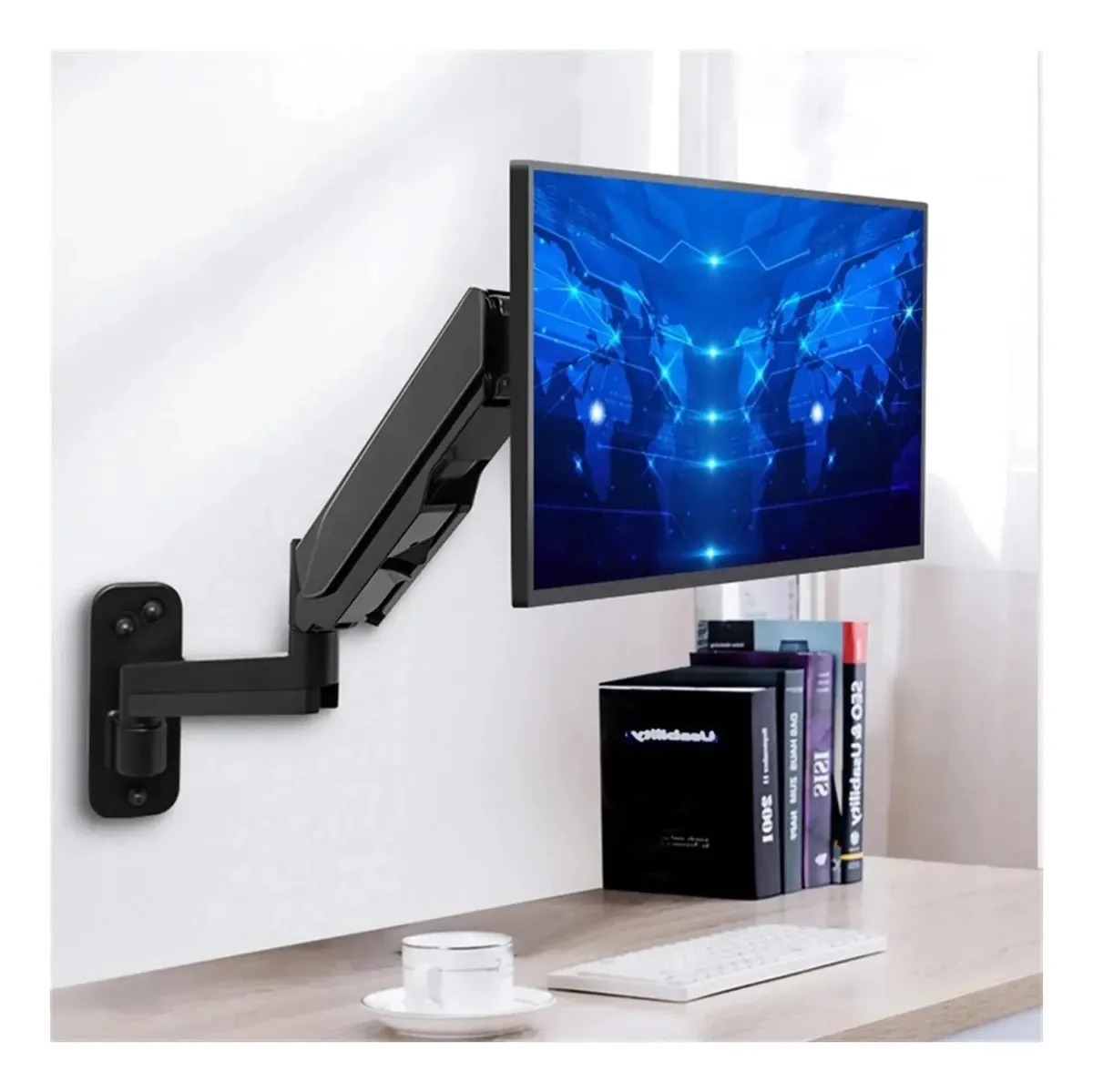 Suporte de monitor, braço de monitor, suporte de monitor, suporte de monitor, suporte de monitor, suporte de monitor ajustável para tela LCD LED de 17 a 45 polegadas, CA