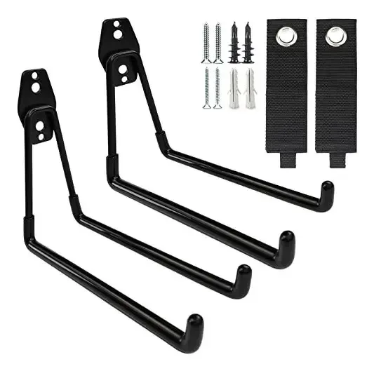 Ganchos de armazenamento de garagem, organizador de ferramentas de jardim de garagem, ganchos de aço para montagem em parede, ganchos grandes em U para jardim, cabide de parede e organizador 2