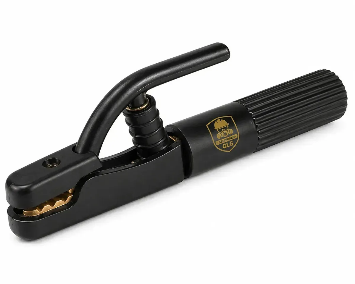 Suporte de eletrodo profissional pesado de 300 A, alta condutividade, baquelite, mandíbulas de latão, 3 AWG, ajuste preciso