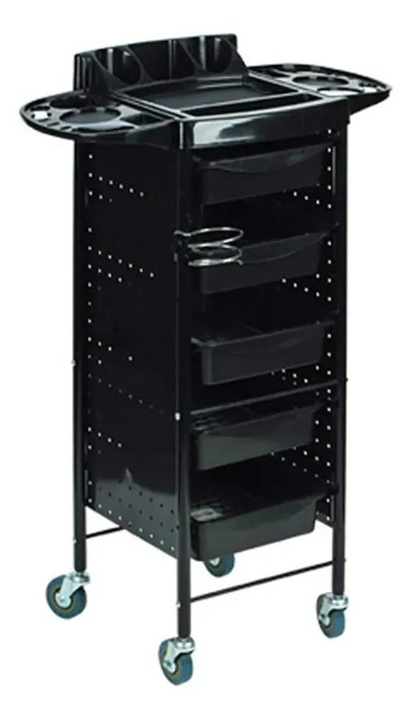Carros auxiliares para estética MERTNK Carro auxiliar con cajones cor preto