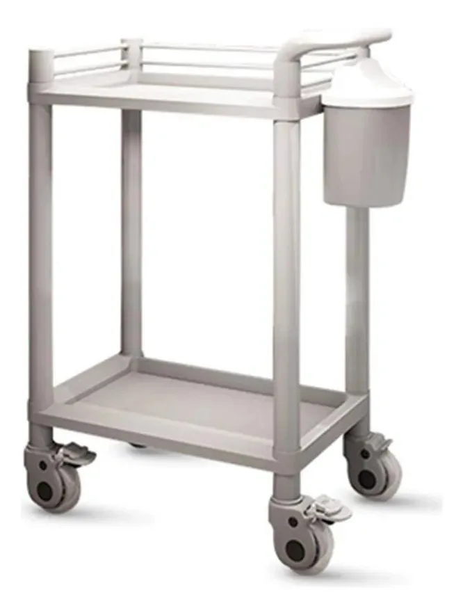 Caminhões de armazenamento manual Omoons, carrinhos de cozinha móveis, carrinho de sala de estar de 2 camadas/cinza/sem gaveta