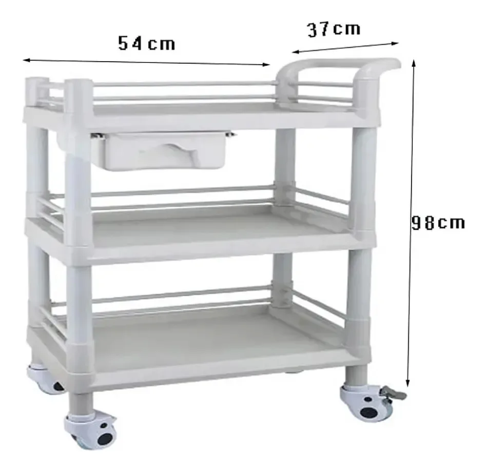 Rack de armazenamento móvel Aunevn Trayos Serve Trolley Medical Trolley Tool Beauty Spa Trolley com gaveta, carrinho de lança de salão de estilo móvel com roda universal, ferramenta M