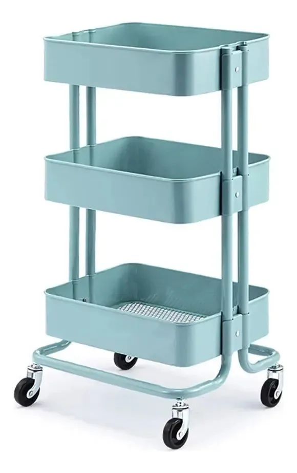 Caminhoneiros de armazenamento manual Aunevn, carrinhos de cozinha móveis, carrinho de beleza sobre rodas, carrinho de armazenamento de ferramentas de aço carbono de 3 níveis para cabeleireiro e...