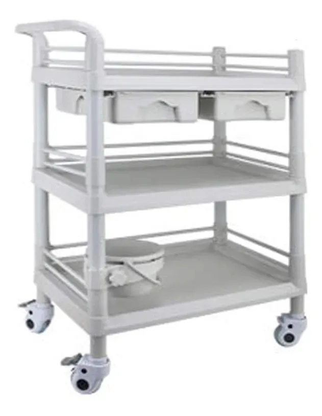 Caminhões de armazenamento manual Aunevn, carrinhos de cozinha móveis, carrinho de salão de beleza com gaveta, para spa, remédios, carrinho de armazenamento multiuso, plástico ABS/branco