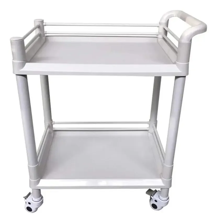 Truques de armazenamento Aunevn, carrinhos de cozinha móveis, carrinho de beleza de 2 lados com alças, carrinho giratório ABS com roda de freio, organizador multiuso/branco/64 * 44 * 90 cm
