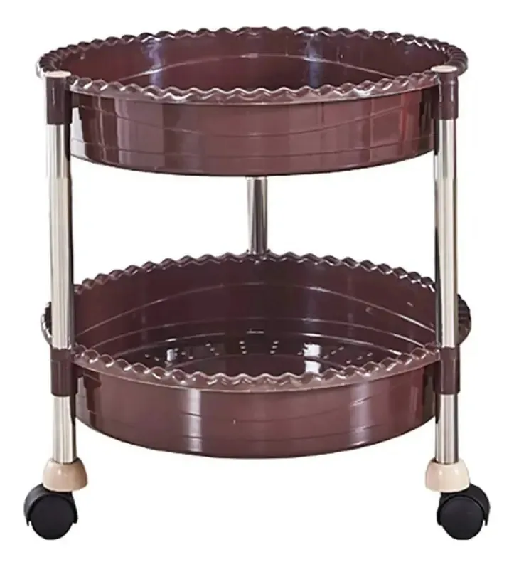 Caminhões de armazenamento manual Aunevn, carrinhos móveis de cozinha, carrinho rolante, salão de beleza, carrinho móvel multicamada de vários estilos, bandeja de armazenamento/marrom/3 níveis - 43...