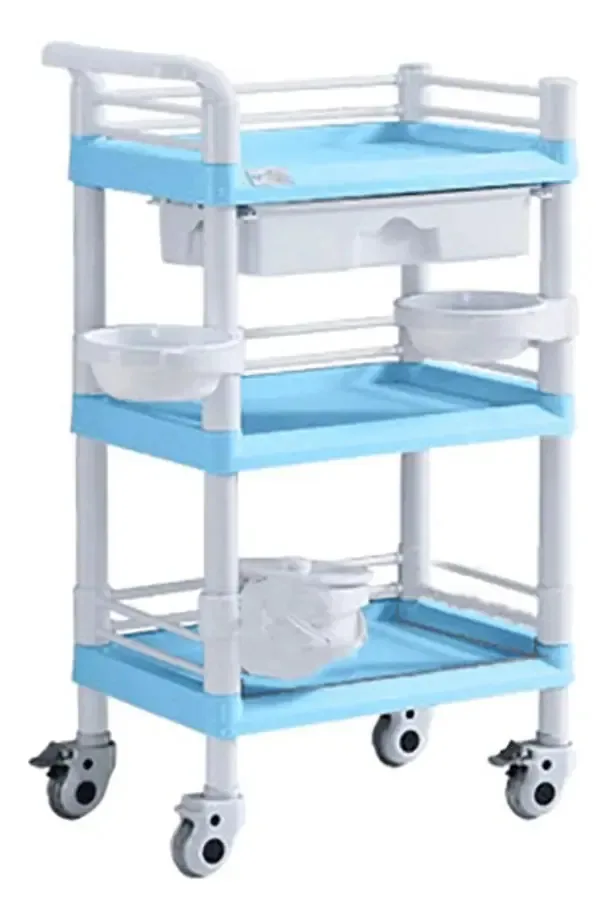 Caminhões de armazenamento Aunven, carrinhos de cozinha móveis, vários caminhões com gaveta, carrinho de salão Dirt Bucketbelle Salon com rodas giratórias, capacidade de 220-330 libras/azul/54 * 37...