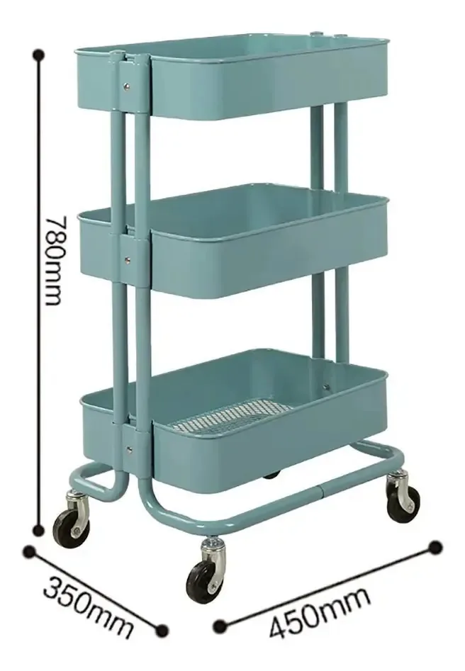Caminhoneiros de armazenamento manual Aunevn, carrinhos de movimento de cozinha, carrinho rolante de 3 cores para salão de beleza, carrinho de spa, carrinho de ferramentas utilitárias para/cabelo