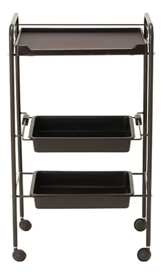 Aunven Tructors para armazenamento, carrinhos de cozinha móveis, 3 belos carrinhos de salão de beleza com gaveta de ABS, carrinho de spa móvel para, portátil/marrom/grande