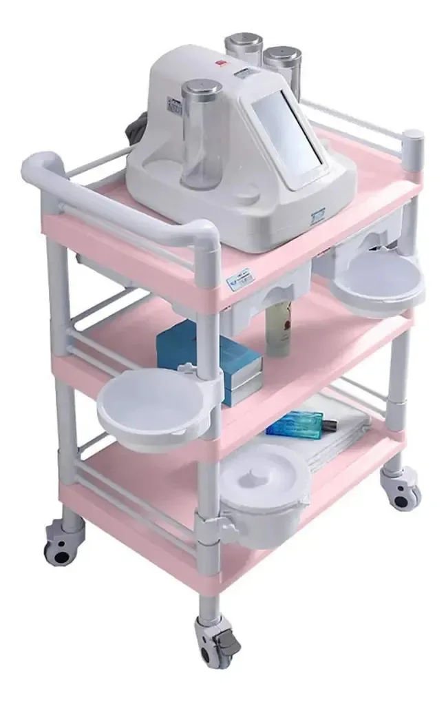 Carrinhos móveis Aunevn, carrinhos manuais para armazenamento de cozinha, carrinho de barbeiro e spa de beleza com rodas giratórias com fechadura e 2 gavetas de ABS, capacidade de carga: 150...