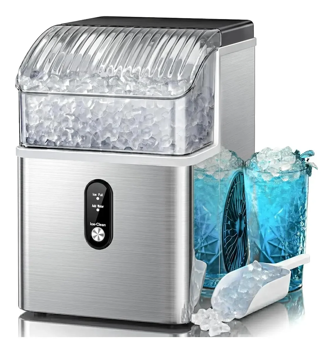 Máquina de gelo portátil Kismile Kismile Nugget Silver