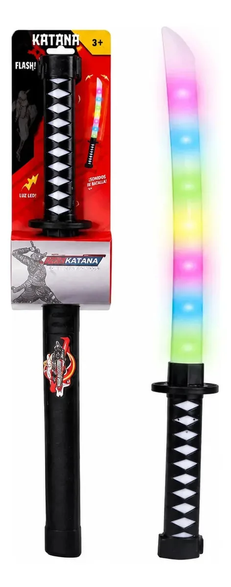Brinquedo de espada Samurai com luz e som, exclusivo de 46 cm