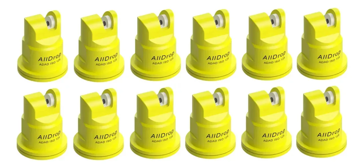 Kit 12 Bico De Pulverização Defletor Plano Anti Deriva 125° Amarelo