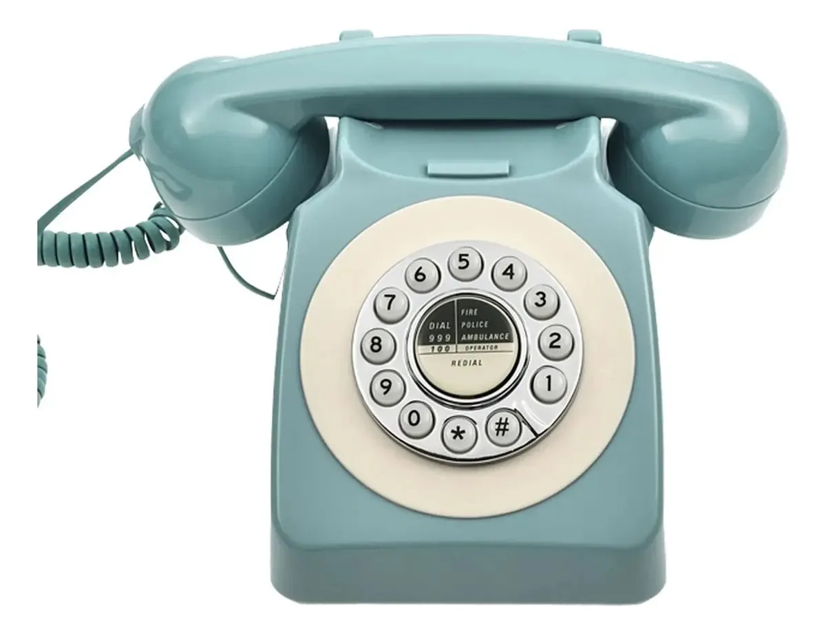 Telefones domésticos Muinlowlp Telefone fixo multifuncional retrô com fio, telefone antigo clássico dos anos 60, tamanho de toque ajustável para escritório de hotel