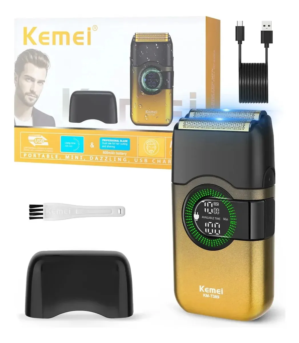 Máquina de corte de cabelo Moximx, barbeador elétrico, barbeador de barba, cortador de cabelo masculino, barbeador portátil para homens 2 em 1, display LED, recarregável, para viagens e casa