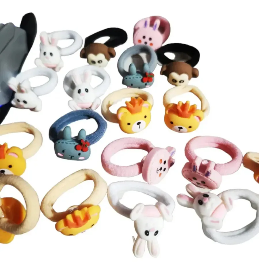 Conjunto de 30 coletes, elásticos e pinças para meninas