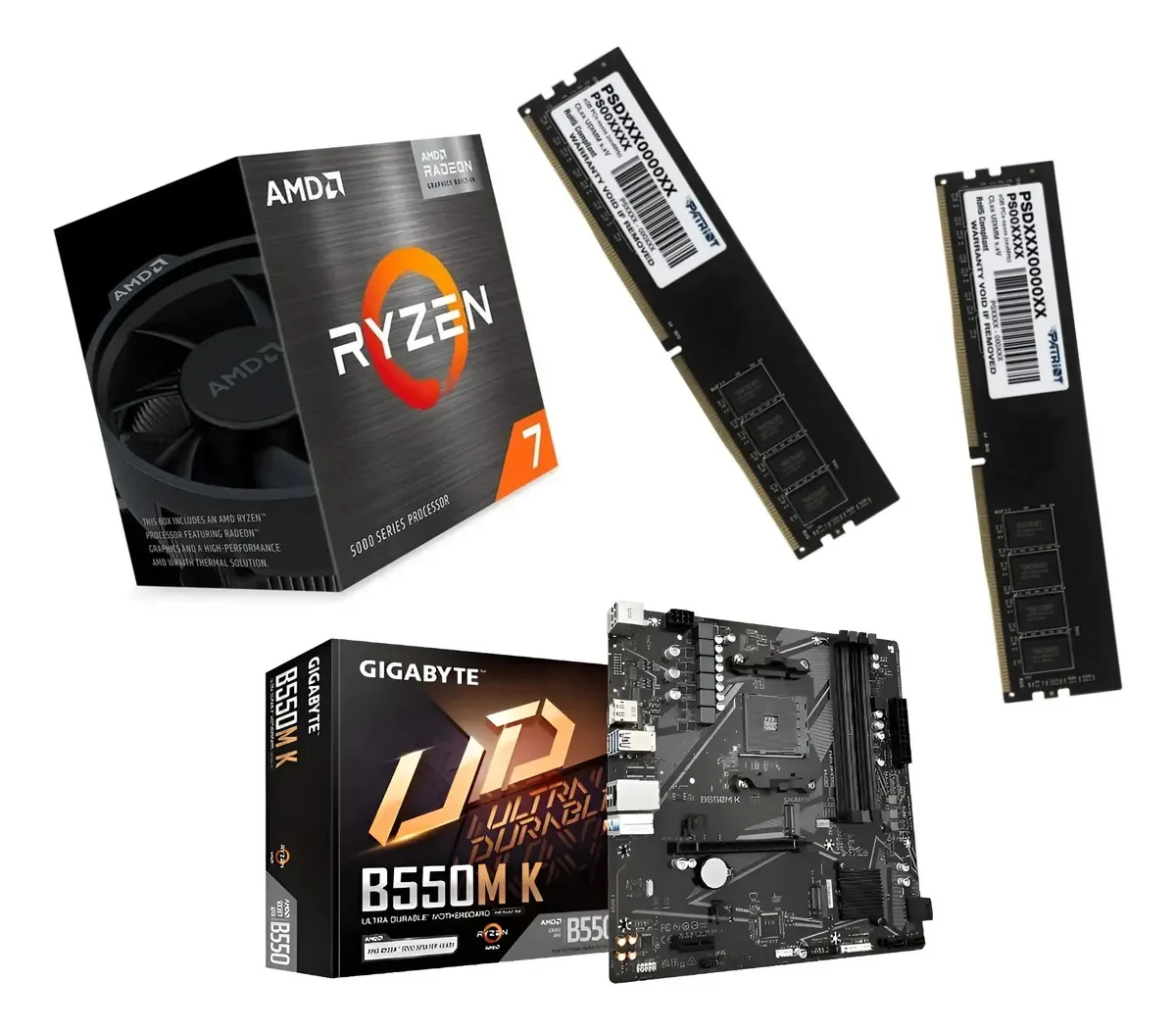 Combinação de atualização Gigabyte B550m-k Ryzen 7 5700g 16gb (2x8) 3200