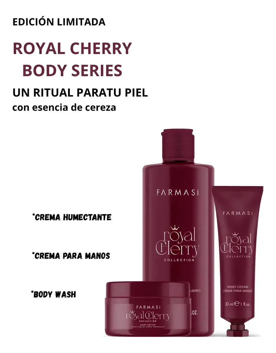 Conjunto completo de cuidados corporais Farmasi Royal Cherry Cherry
