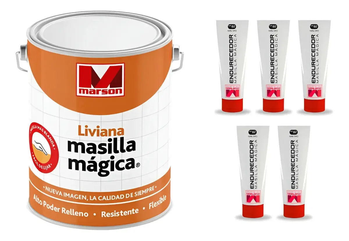 Galão Magic Putty Leve + 5 Catalisadores 28 Grs Marson