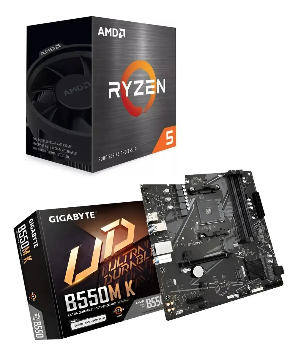 Combinação de atualização Gigabyte B550m-k Ryzen 5 5600gt 16gb (2x8) 3200