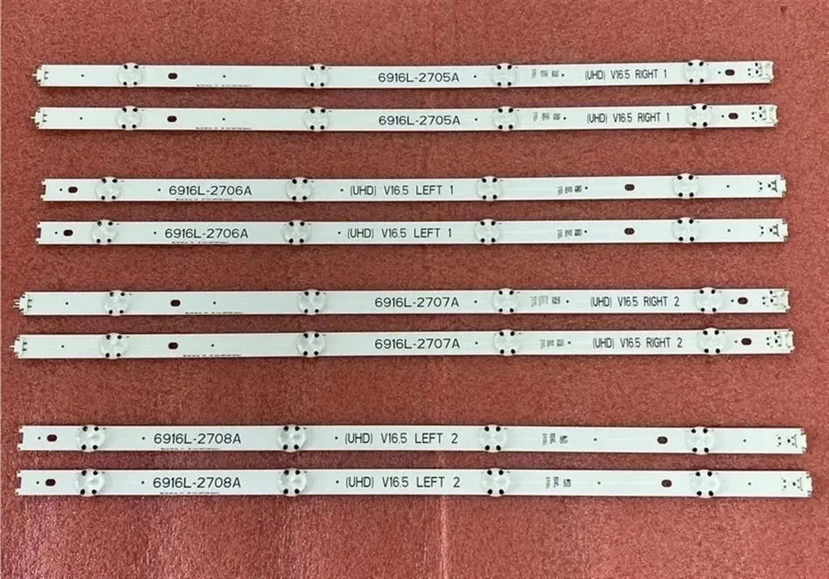 Kit de luz de fundo LED de 8 peças para TV 49lh520v 49lh570a 49uh6207 49uh6200 49uh6110 49uh6109 49uh6107 49uh6090 49uh603t 49lw340h 49lw340c