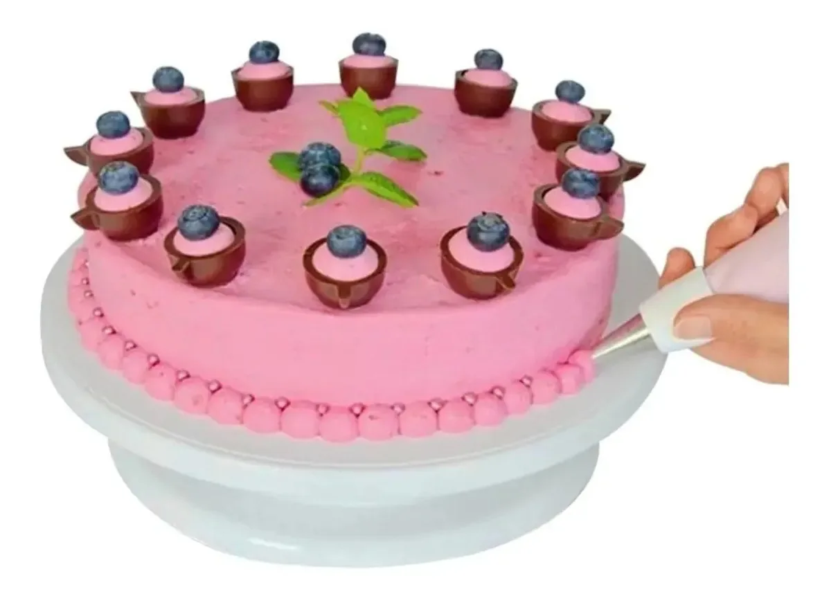 Bailarina Prato Giratório Plástico 28cm Bolo Tortas Decoraçã Branco
