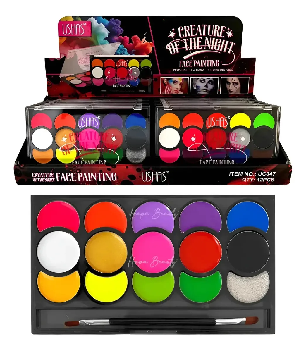 Paleta 15: Pintura facial e corporal, pintura facial, tom, cor, maquiagem