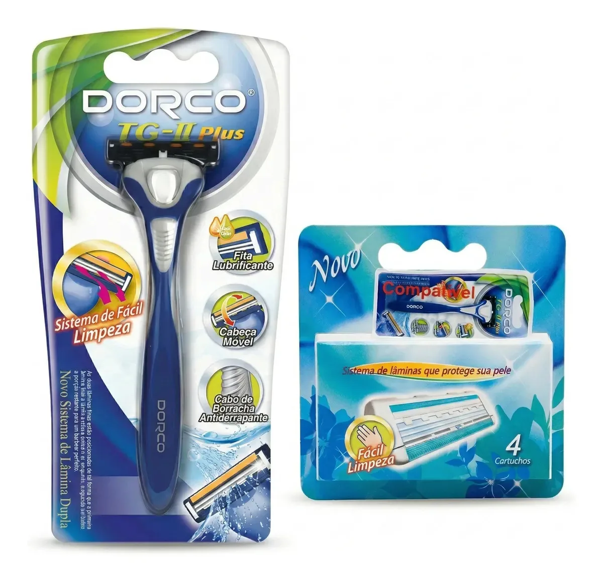 Aparelho De Depilar Dorco + 4 Cartuchos 3 Lâminas